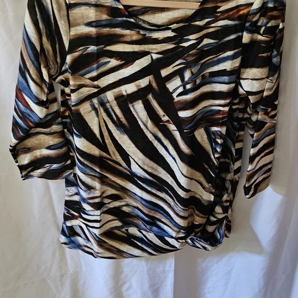 Christopher & Banks Zebra Print Long Sleeve Top